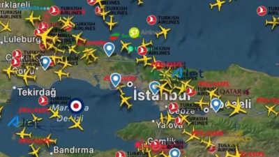İstanbul Atatürk Havalimanı’ndan kalkış yapan Bombardier Challenger 300 tipi bir