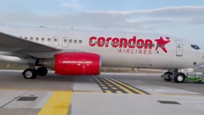 Corendon’a ait Münih-Antalya seferini yapan Boeing 737-86J tipi uçağın saat