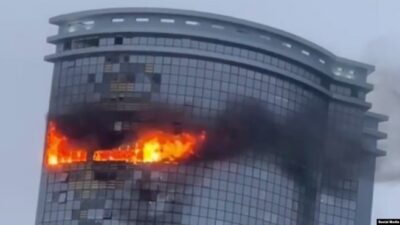 Rusya'ya bağlı Tataristan Cumhuriyeti'nin başkenti Kazan'da yüksek binalara insansız hava