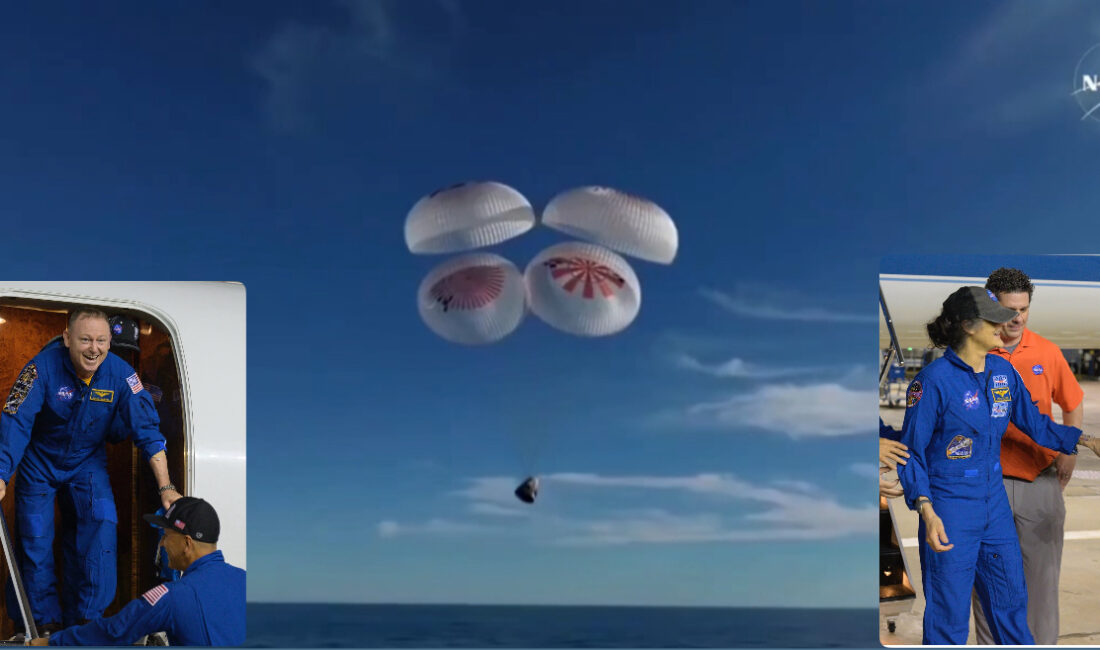 Uluslararası Uzay İstasyonu'nda (ISS) dokuz ay mahsur kalan iki astronot