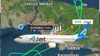 AJet’in bugün İstanbul- Stuttgart uçuşunu yapan Boeing 737-8F2 tipi yolcu