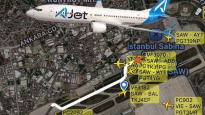 AJet’in bugün saat 17:05’te İstanbul Sabiha Gökçen İzmir uçuşunu yapacak