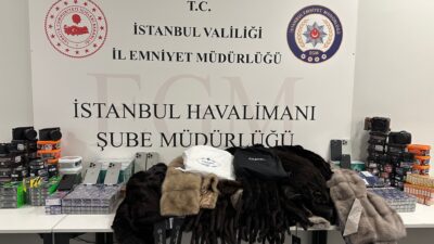 İstanbul Havalimanı Emniyet Şube Müdürlüğü ekipleri iki yolcunun valizlerinde yaptığı