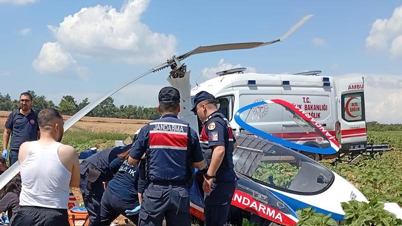 Adana’da jandarmaya ait cayrokopter, araziye sert iniş yaptı. Sarıçam ilçesi