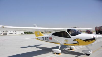 Selçuk Üniversitesi envanterine kayıtlı TC-USL kuyruk tescilli P-2008JC model tek