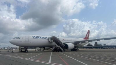 THY’nin Dakka İstanbul seferini yapan Airbus 330 tipi yolcu uçağı