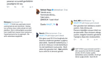 AJet’e sosyal medyadan başta rötar olmak üzere çok sayıda tepki