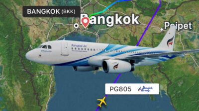 Bangkok Airways’in dün Koh Samui Hong Kong seferini yapan Airbus