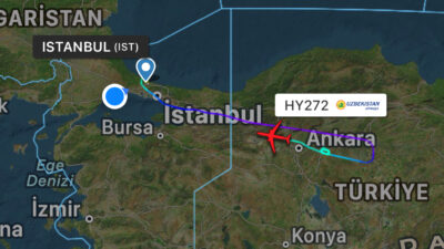 Özbekistan Havayolları’nın bugün İstanbul Taşkent uçuşunu yapan Boeing 767 tipi