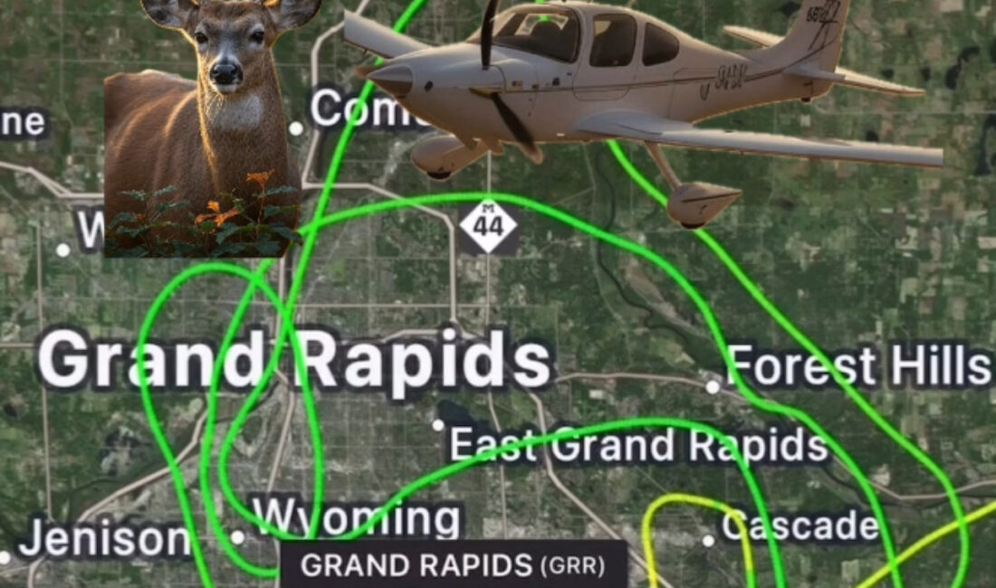 ABD Grand Rapids’ten havalanan bir Cirrus SR22T tipi uçak, kalkış