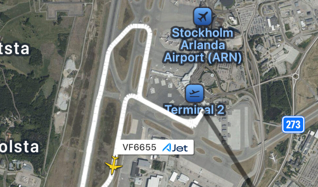 Ajet’in Stockholm Ankara seferini yapacak uçağı dün arıza nedeniyle park