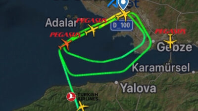 Pegasus uçağı inişte kuşa çarptı. Bir başka uçağı ise pisti