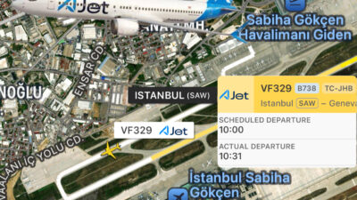 AJet’in bugünden itibaren İstanbul Sabiha Gökçen’den Cenevre Cointrin Havalimanı’na seferleri