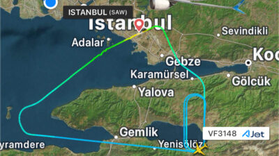 Ajet uçağı arıza nedeniyle Bursa üzerinden İstanbul’a geri döndü
