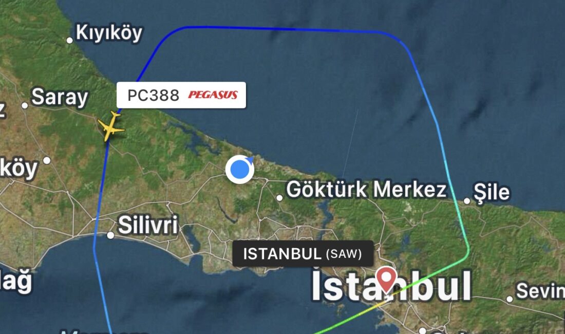 Pegasus’un bugün saat 10:13’te İstanbul Sabiha Gökçen Havalimanı’ndan Moskova’ya gitmek