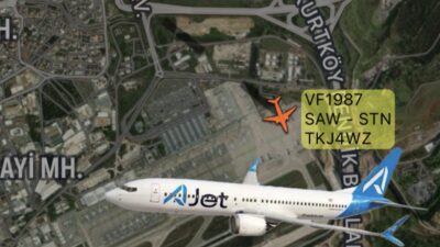 AJet’in bugün saat 08:45’te İstanbul Sabiha Gökçen Londra  uçuşunu