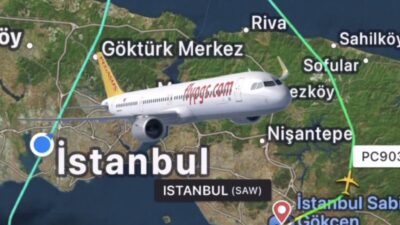 Pegasus’un Viyana’ya giden uçağı, kokpit camındaki lastiğin çıktığı bildirilerek Sabiha