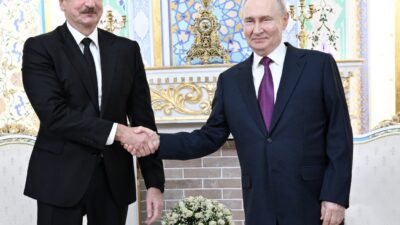 Azerbaycan Cumhurbaşkanı İlham Aliyev ile Rusya Federasyonu Cumhurbaşkanı Vladimir Putin,