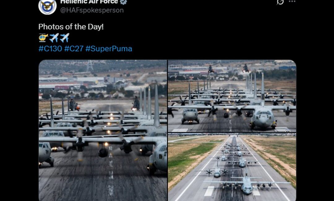 Yunan Hava Kuvvetleri’nden skandal paylaşım Yunan Hava Kuvvetleri “Günün Fotoğrafı” diye C-130 paylaştı – Tepkiler