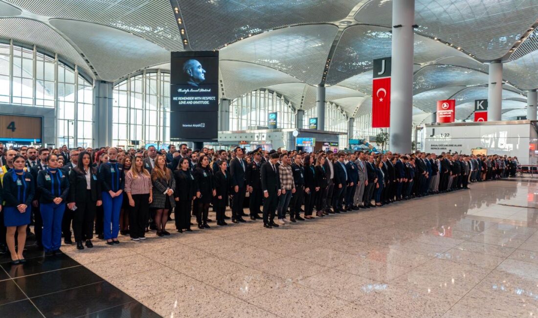 İstanbul Havalimanı’nda Saat 09:05’te Hayat Durdu Cumhuriyetin kurucusu Gazi Mustafa Kemal Atatürk’ün ebediyete intikalinin yıl dönümünde,