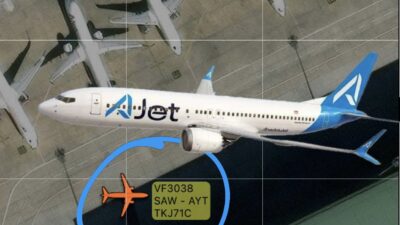İstanbul Sabiha Gökçen Havalimanı’ndan dün Antalya’ya gitmek üzere hazırlanan AJet’in