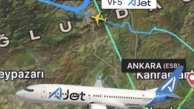 
Ajet’e ait uçak arıza nedeniyle Ankara’ya geri döndü. İniş ağırlığına