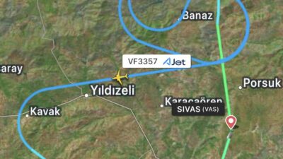 Sivas’tan bugün İstanbul Sabiha Gökçen’e gelmek üzere saat 16:40’da havalanan