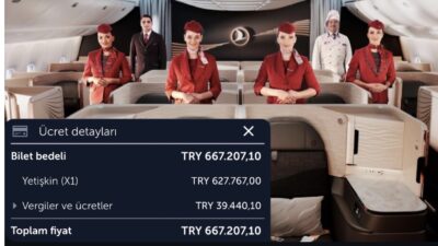 THY’nin Anlık Aktarmasız En Pahalı Gidiş-Dönüş Bileti: Business Sınıfında 667