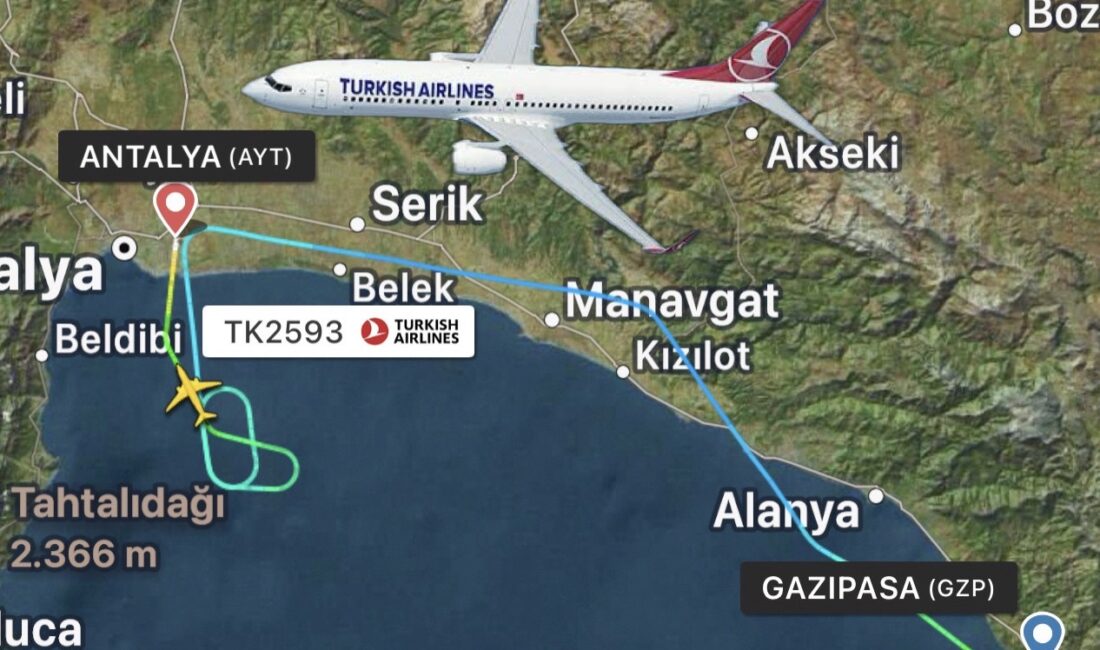 THY’nin Gaziapaşa İstanbul uçağı arıza nedeniyle Antalya Havalimanı’na indi
