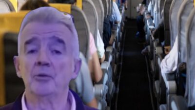 Ryanair’in CEO’su Michael O’Leary, sabah erken saatlerde havalimanlarında alk.l satışının