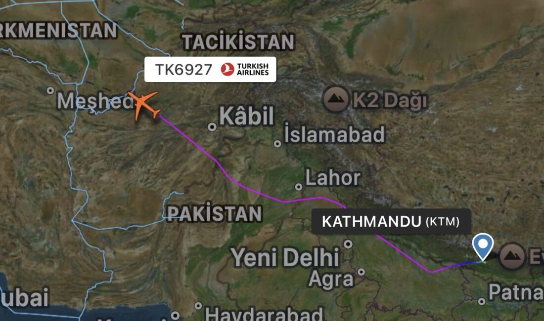 Katmandu’da Kalan THY’nin Airbus A330 Tipi Uçağı İstanbul’a geliyor