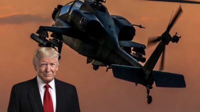 ABD Ordusu’na ait bir AH-64 Apache helikopteri, Umman kıyıları yakınlarında