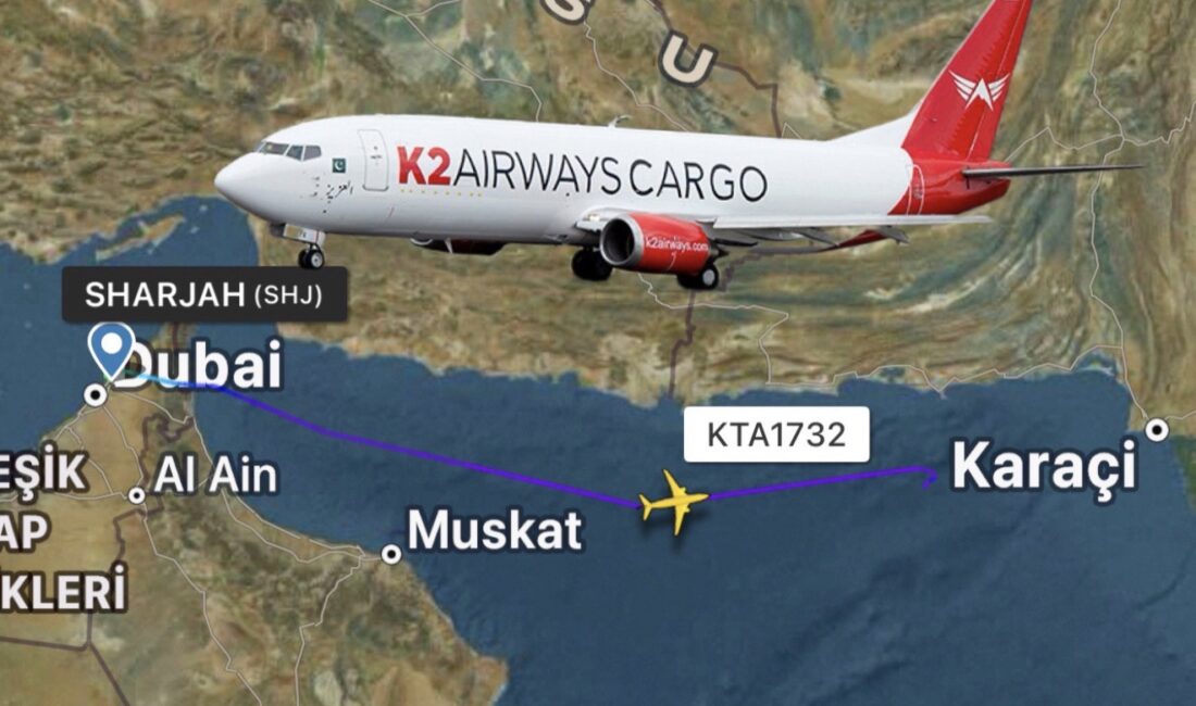 Pakistan kargo uçağı radardan kayboldu Birleşik Arap Emirlikleri’nden Pakistan’a giden K2 Airways’e ait kargo uçağı