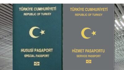 İçişleri Bakanlığı, hususi (yeşil) ve hizmet (gri) damgalı pasaport başvurularında