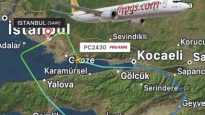 Pegasus’un Sabiha Gökçen Mardin Uçağı Kuşa Çarpınca Geri Döndü. Uçak