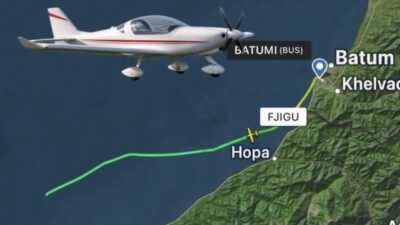 Gürcistan’dan havalanan uçak Rize’nin Çayeli ilçesi açıklarında denize acil indi
