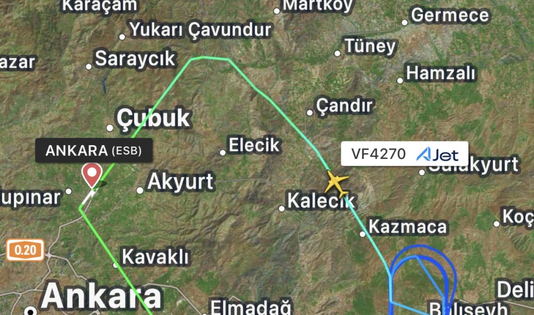 AJet’in Ankara’dan Rize-Artvin’e giden uçağı geri döndü AJet’in bugün Ankara’dan Rize-Artvin’e giden uçağı geri döndü