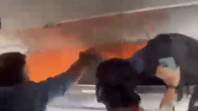 10 bin metrede korku dolu anlar: Kabin baş üstü dolabında