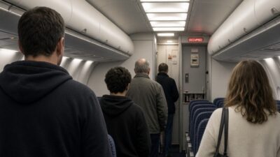 Uçuşta içen tuvalete koştu: Kapıda kuyruk oluştu, 2 tuvalet yetmedi China Southern Airlines’ın 1 Ağustos’taki Wuhan-Urumçi seferini yapan Boeing 737