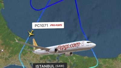 Pegasus’un Sabiha Gökçen-Kopenhag seferini yapan Airbus 321 tipi uçağı kuşa